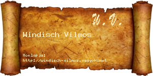 Windisch Vilmos névjegykártya